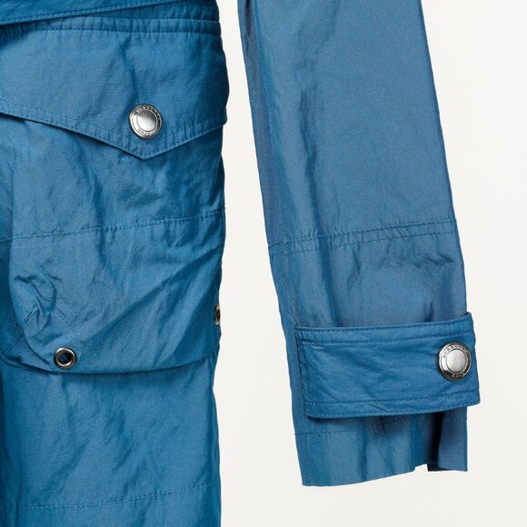 Burberry Brit Blue Double-Breasted Belted Short Rain Coat - Picture 9 of 13